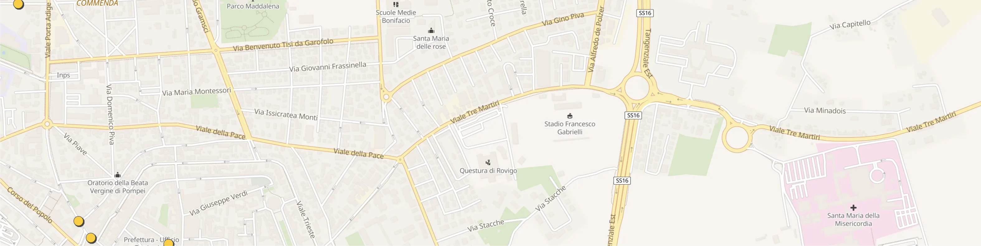 Mappa di Rovigo nella zona di La Pizza di Nino